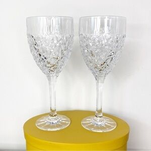 Set of 2 BOHEMIA Czech Lead Crystal Nicolette White Wine, Water Glasses